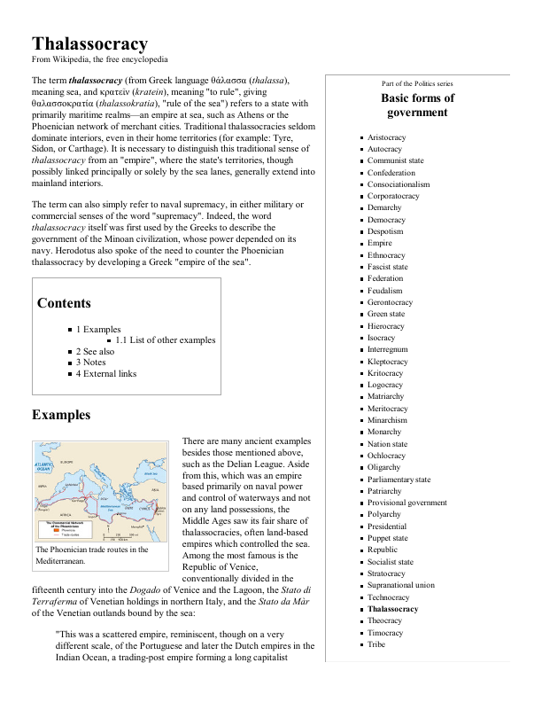First page of Canaanite Phonetian Venetian British Thalassocracy Wikipedia