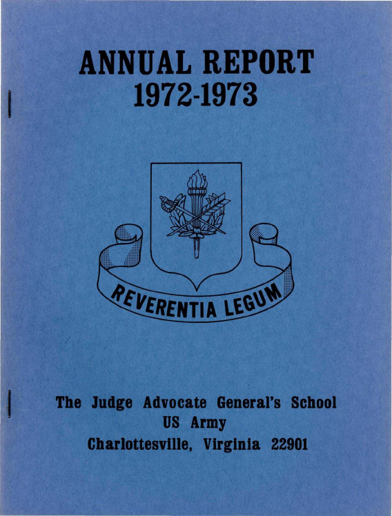 First page of CommandantAnnualReport 1972 1973
