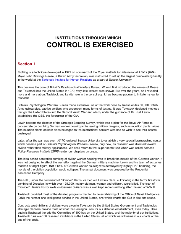 First page of Conspirators Hierarchy The Story of the Committee of 300 3