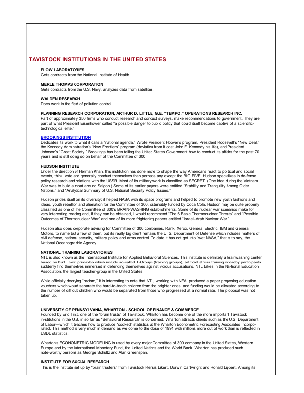 First page of Conspirators Hierarchy The Story of the Committee of 300 Members