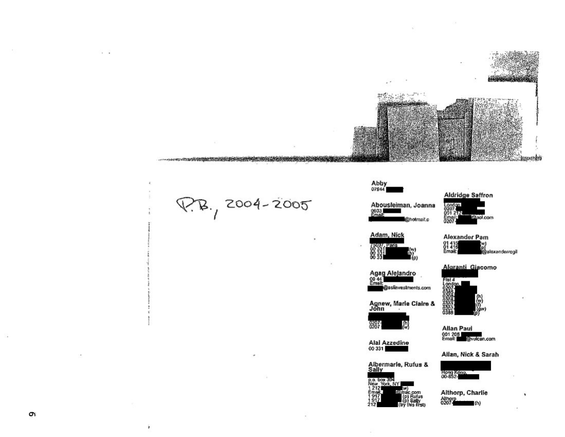 First page of Epstein Black Book