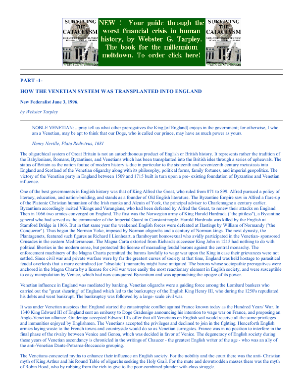 First page of From Venice to England Transplanting the Black Nobility Khazar Canaanites