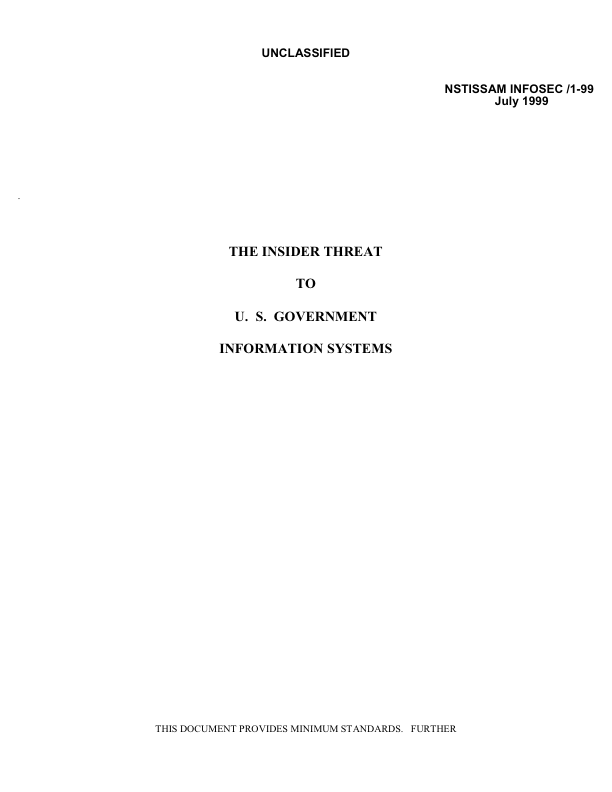 First page of Insider Threat to US Government Information Systems