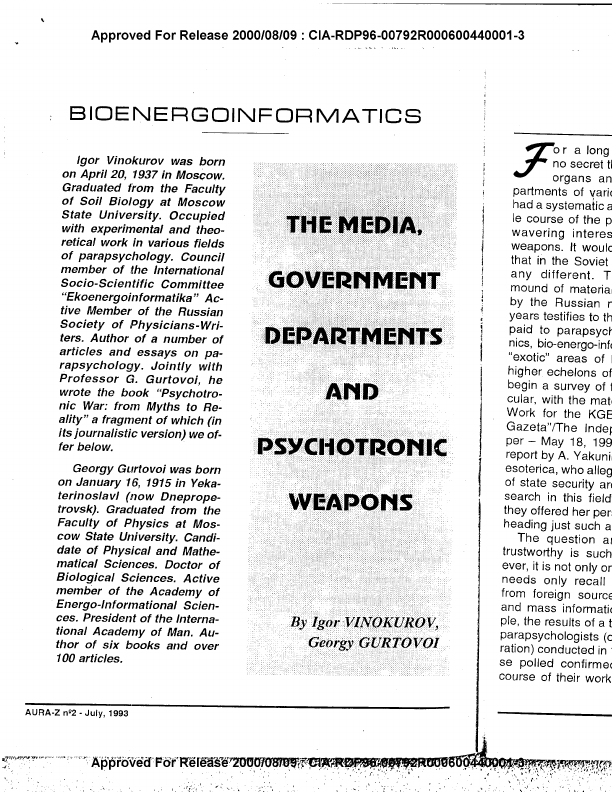First page of MIND CONTROL MEDIA