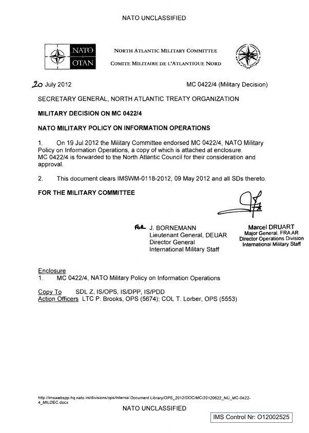 First page of NATO MILITARY