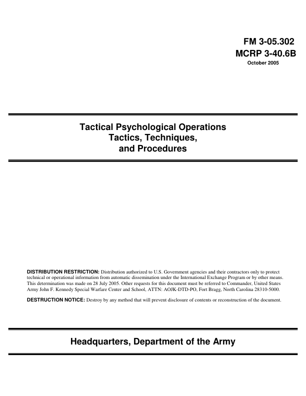 First page of PSYOP TACTICAL