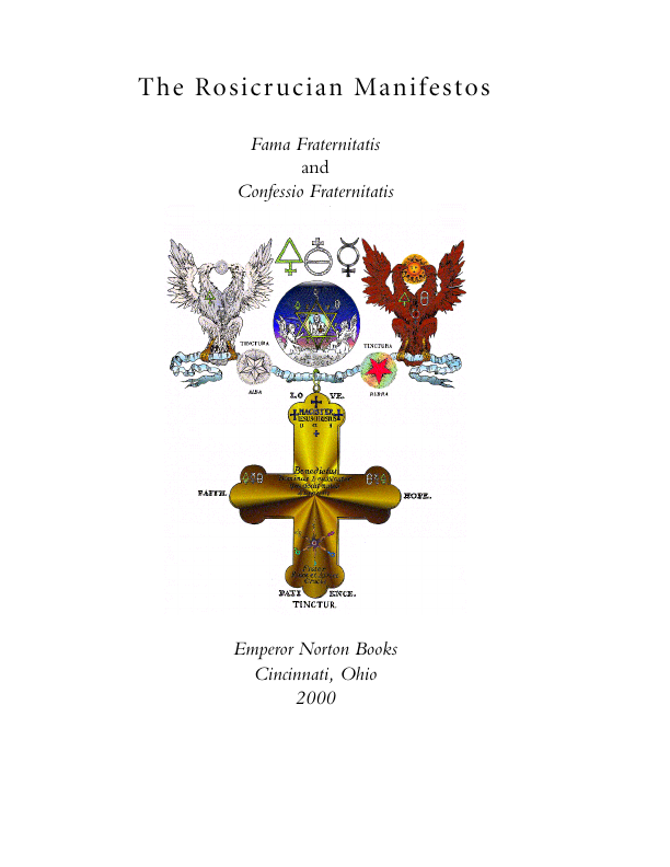 First page of Rosicrucian Manifesto