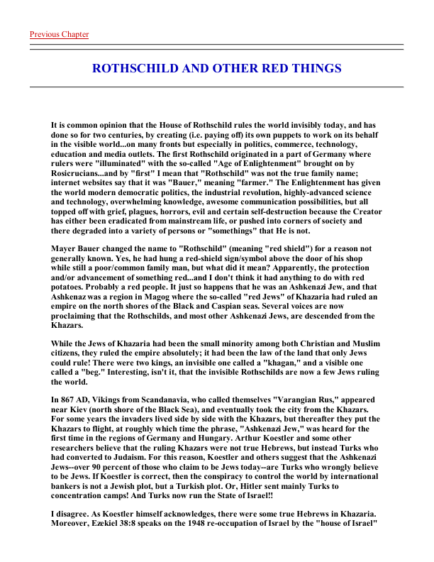 First page of Rothschild and Other Red Things