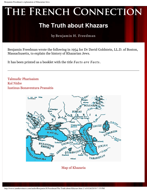 First page of The French Connection Version Truth About Khazars