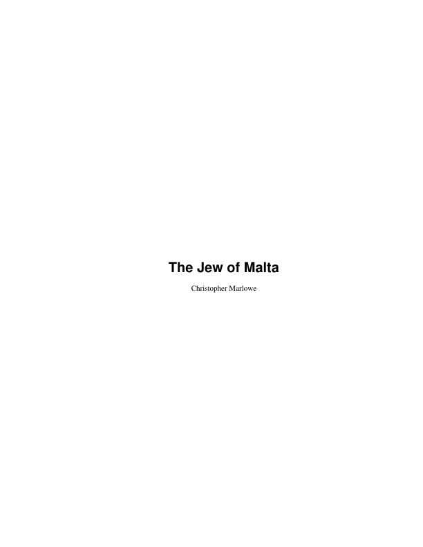 First page of The Jew of Malta Play Marlowe