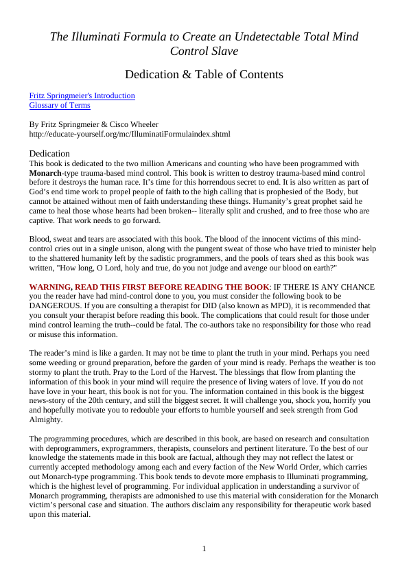 First page of Total Mind Control Slave
