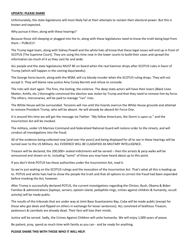 First page of UPDATE