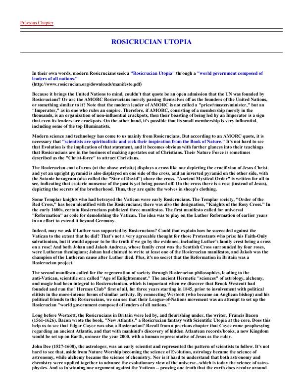 First page of Venetian Black Nobility Religion Rosicrucian Utopia