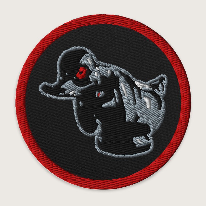 Duck Patch - Black, red border